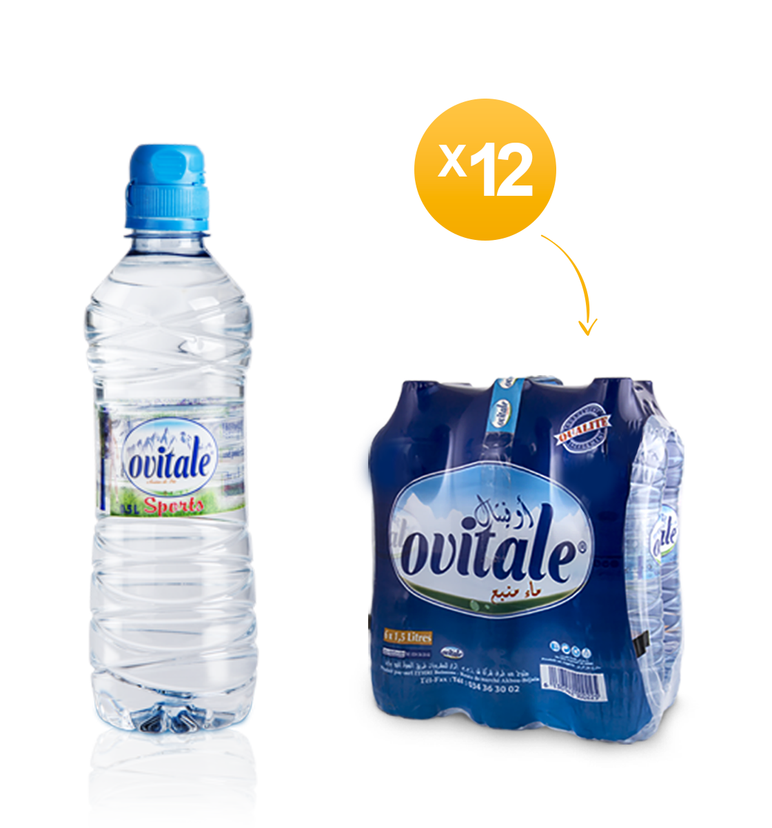 eau de source ovitale 0,5 litre bouchon sport